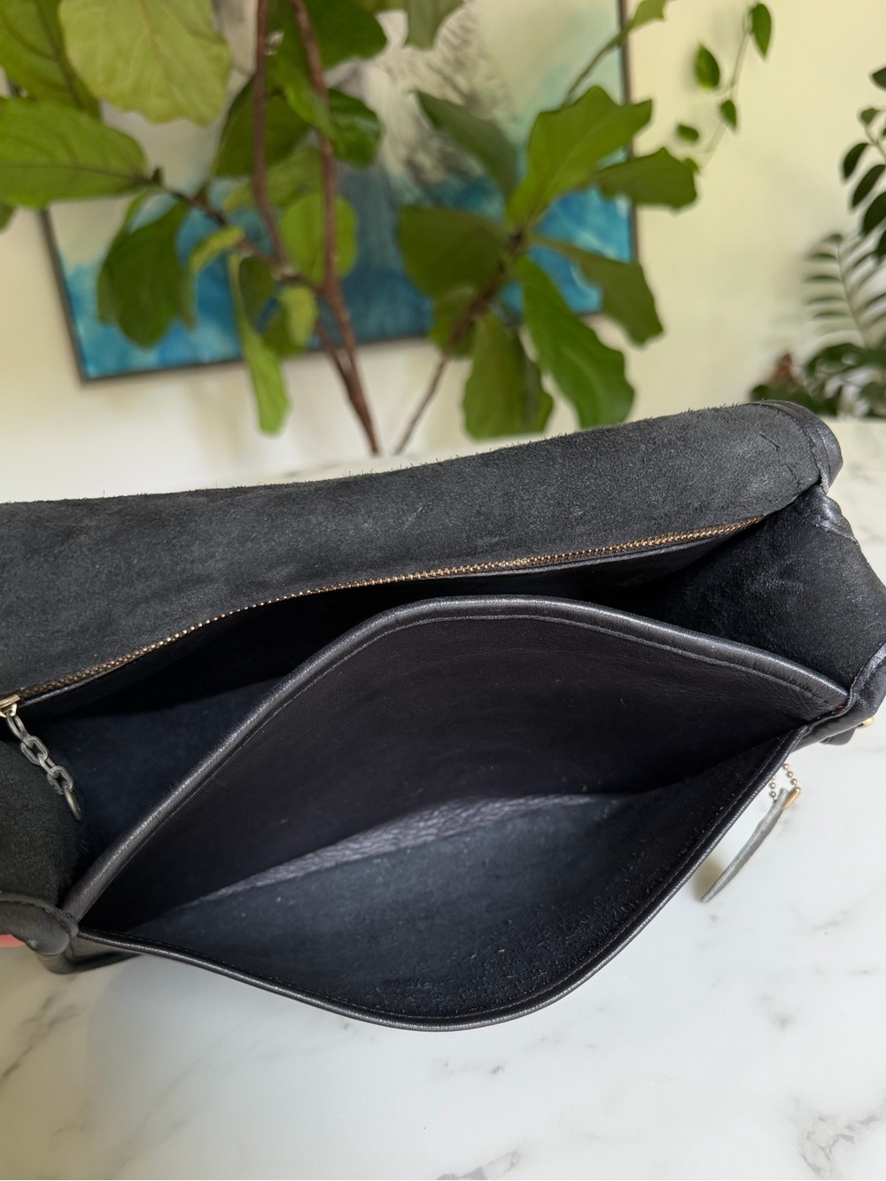 COACH Vintage NYC Classic Shoulder Bag 9170 Black Leather Brass Flap 80's USA - Picture 11 of 16
